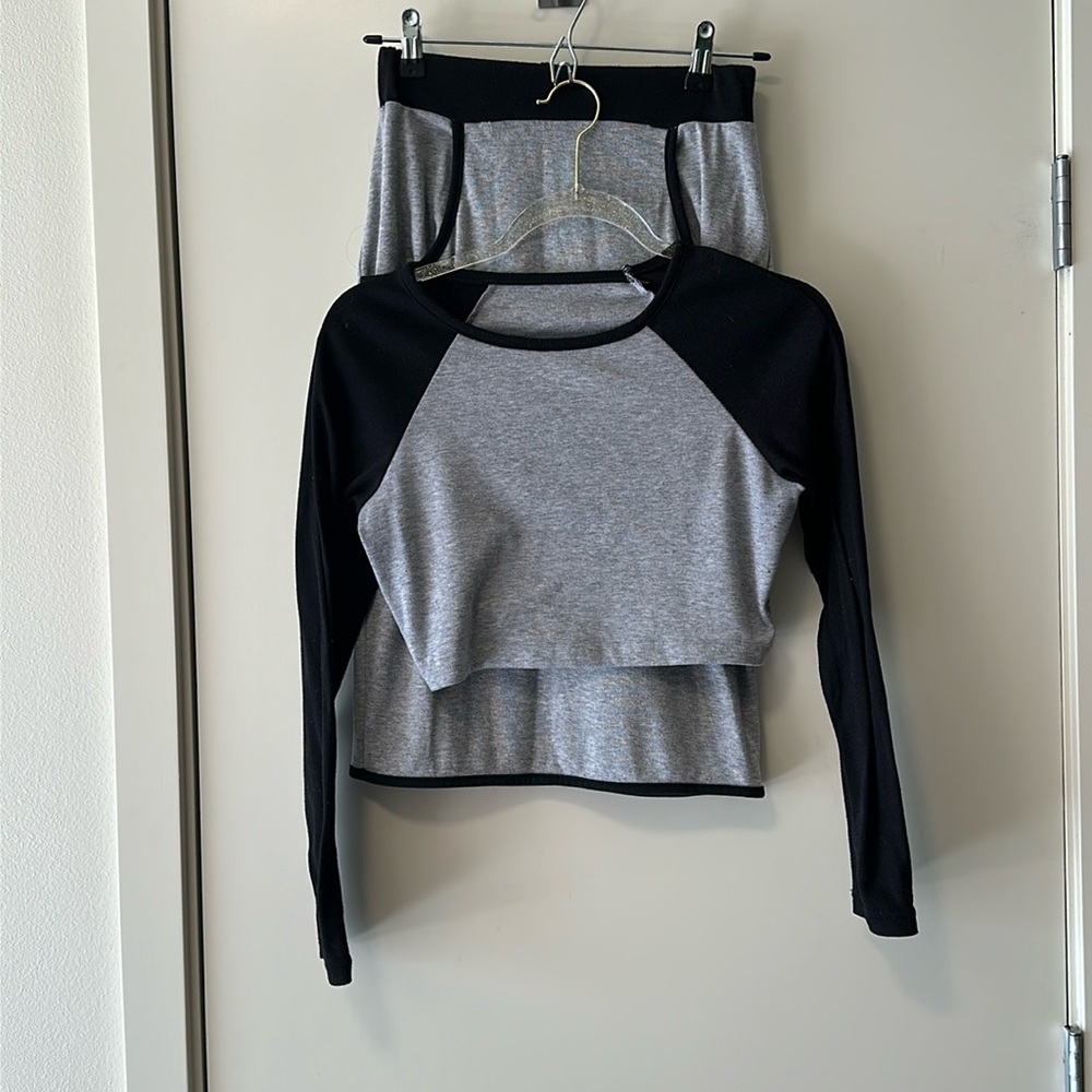 Black and grey knit set